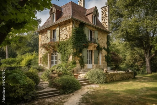 Wallpaper Mural French house, real estate 18. Generative AI Torontodigital.ca