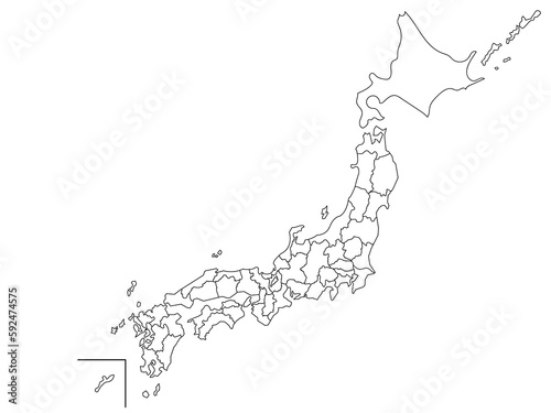 日本地図 白地図 塗り絵