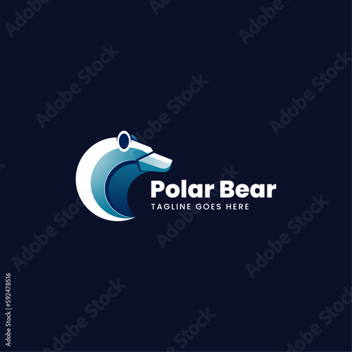 Vector Logo Illustration Polar Gradient Colorful Style.