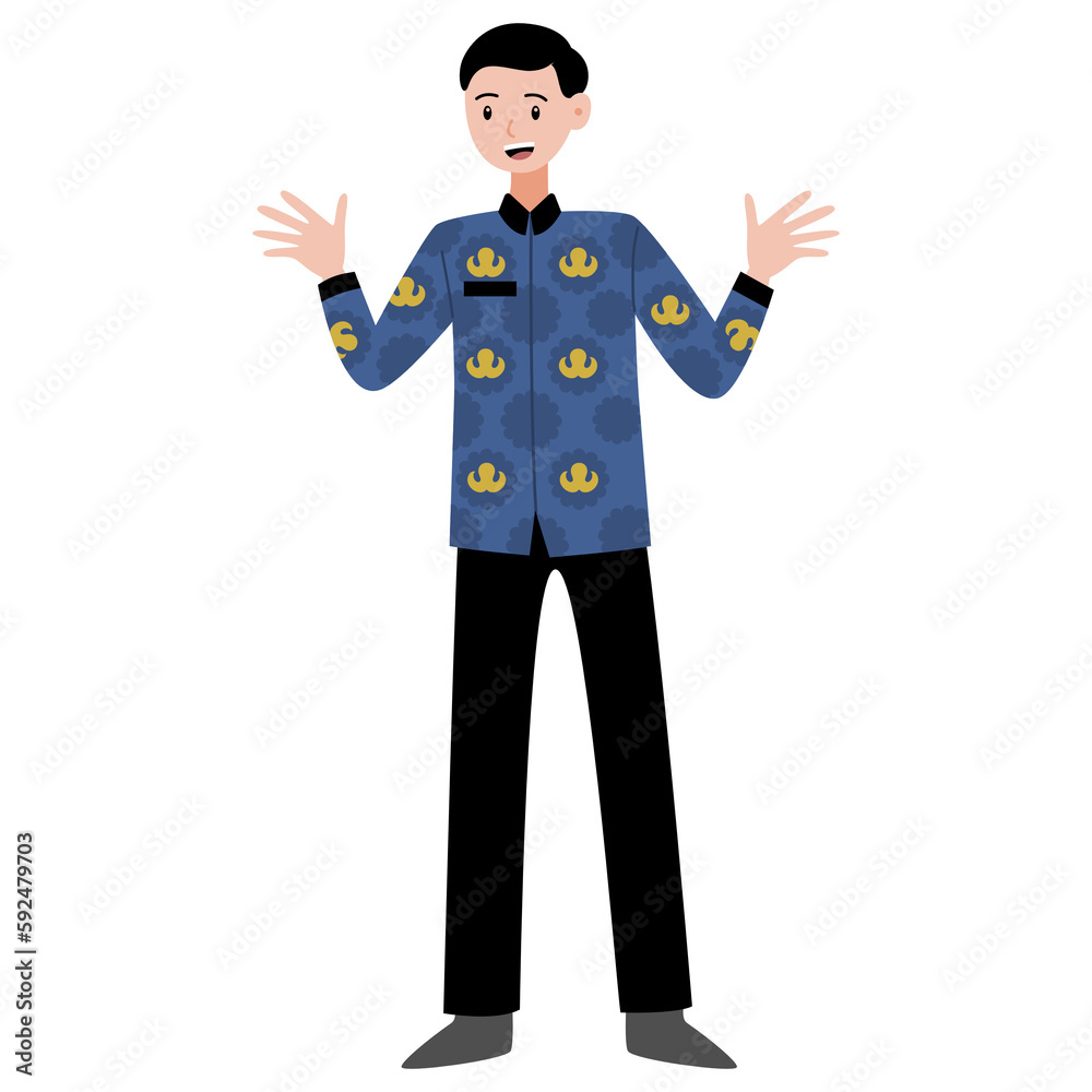man in indonesian civil servant uniform man in indonesian civil servant uniform