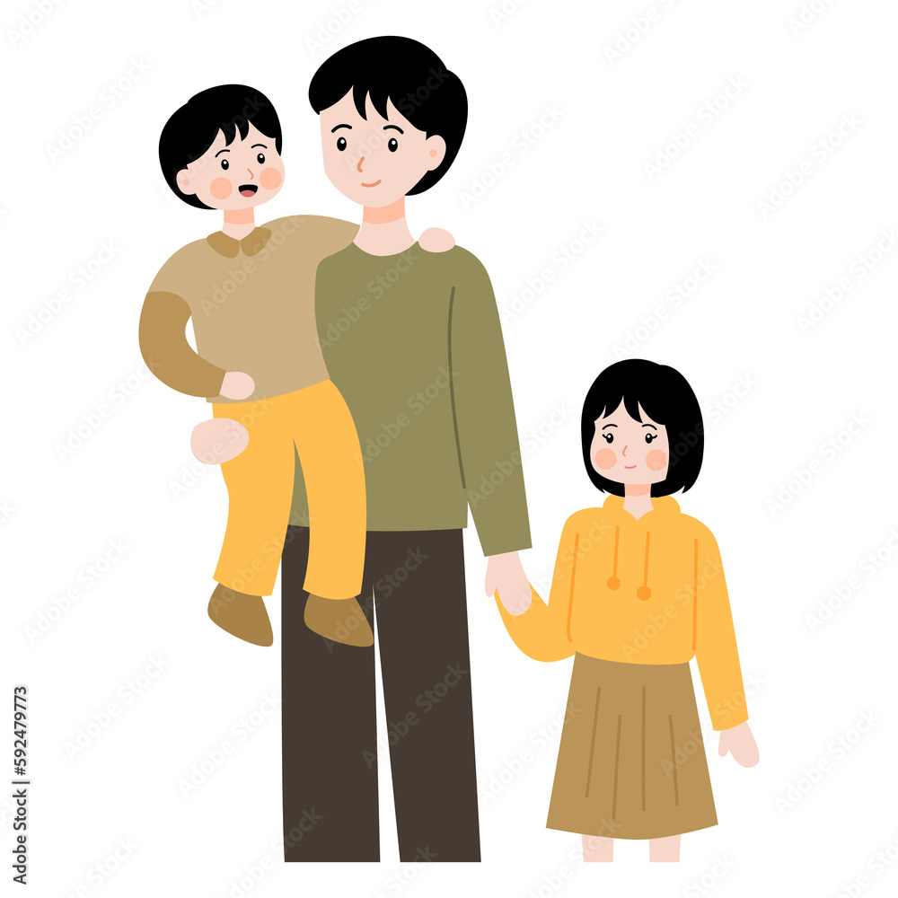 father and kid illustration in hand drawn father and kid illustration in hand drawn