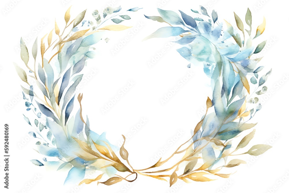 Obraz premium watercolor floral frame background