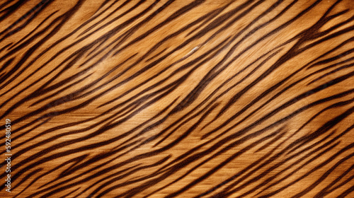 Exotic Zebrawood Texture Wood Background - generative ai photo