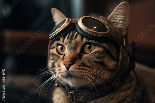 portrait of a cat pilot
