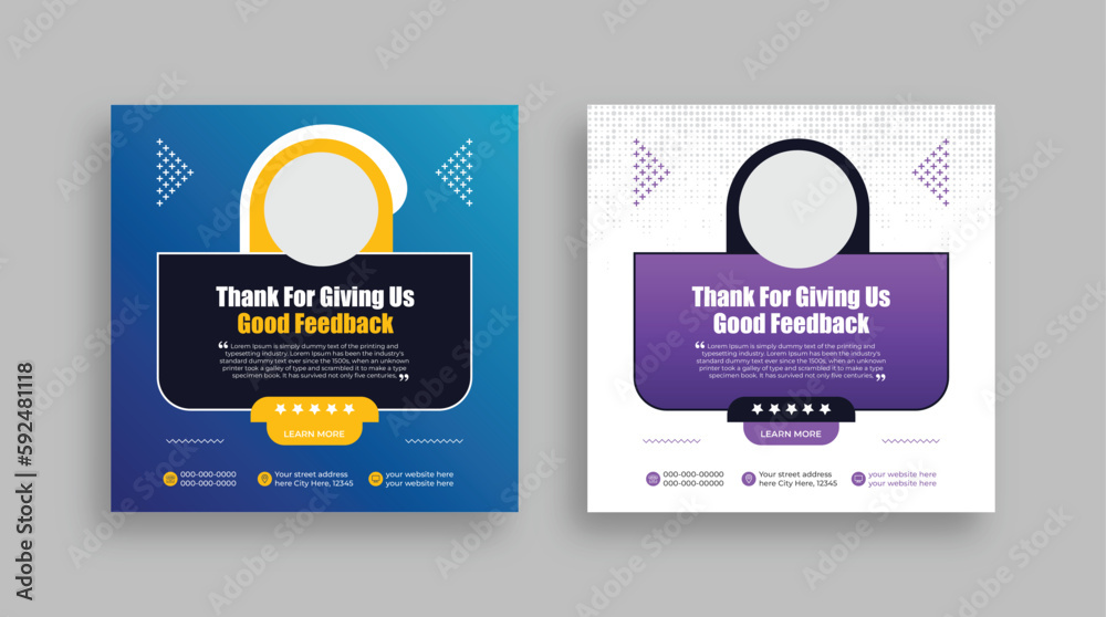 Obraz premium Testimonials of clients and customer feedback suitable for covers, web banners, and social media post templates with color variations