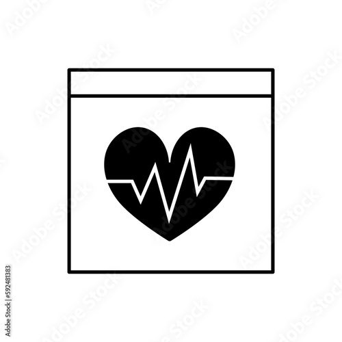 Drawn heart and cardiogram ...
