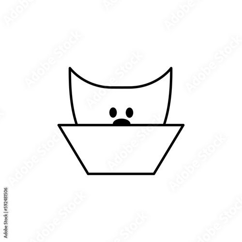 Cat wearing pet cone on white background