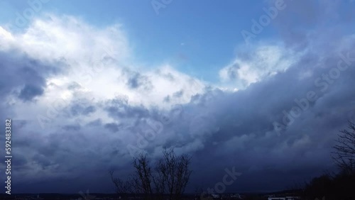 TIMELAPSE Dark sky cloud background Slow motion epic storm tropical sunset dark 