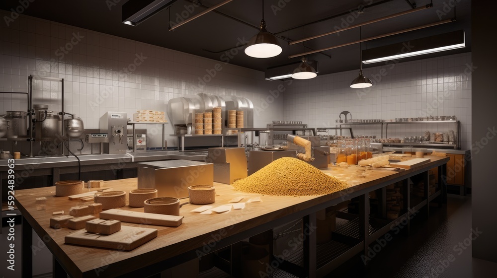 Cheese production. Factory for the preparation of cheese products. generative ai