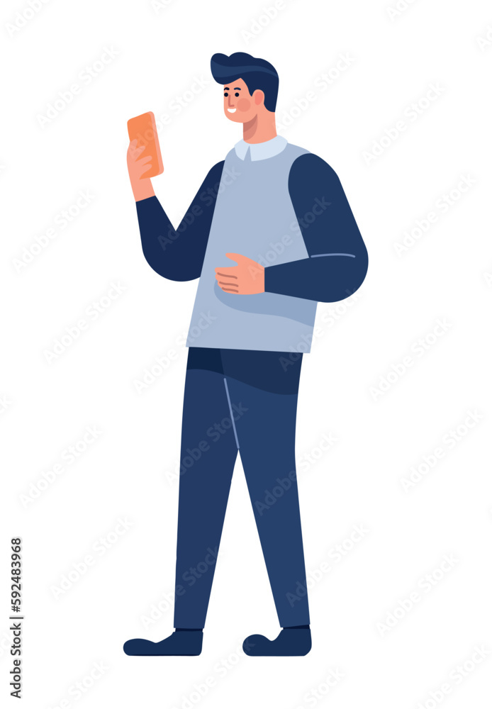 man using a smartphone