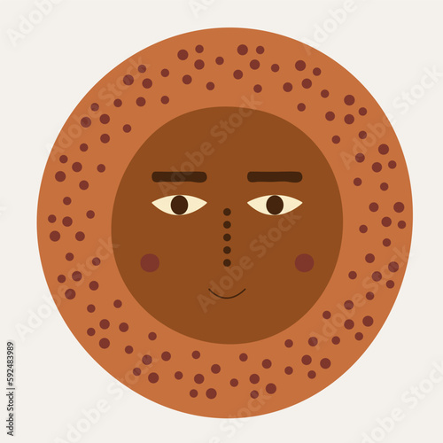 Male bizarre visage, abstract personage, mascot design, funny face, cute icon