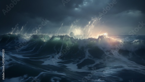 wave in the sea, storm 