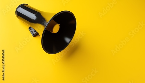 megaphone on yellow background