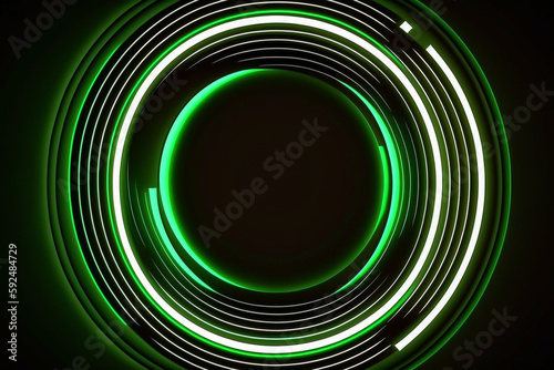 green abstract background with circles made with generative ai