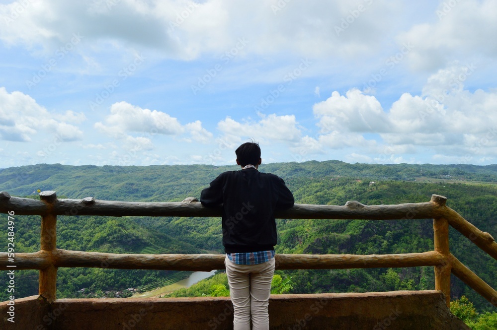 Yogyakarta, Indonesia – January 13, 2020:  Morning View From Taman Buah Mangunan. Selected Focus