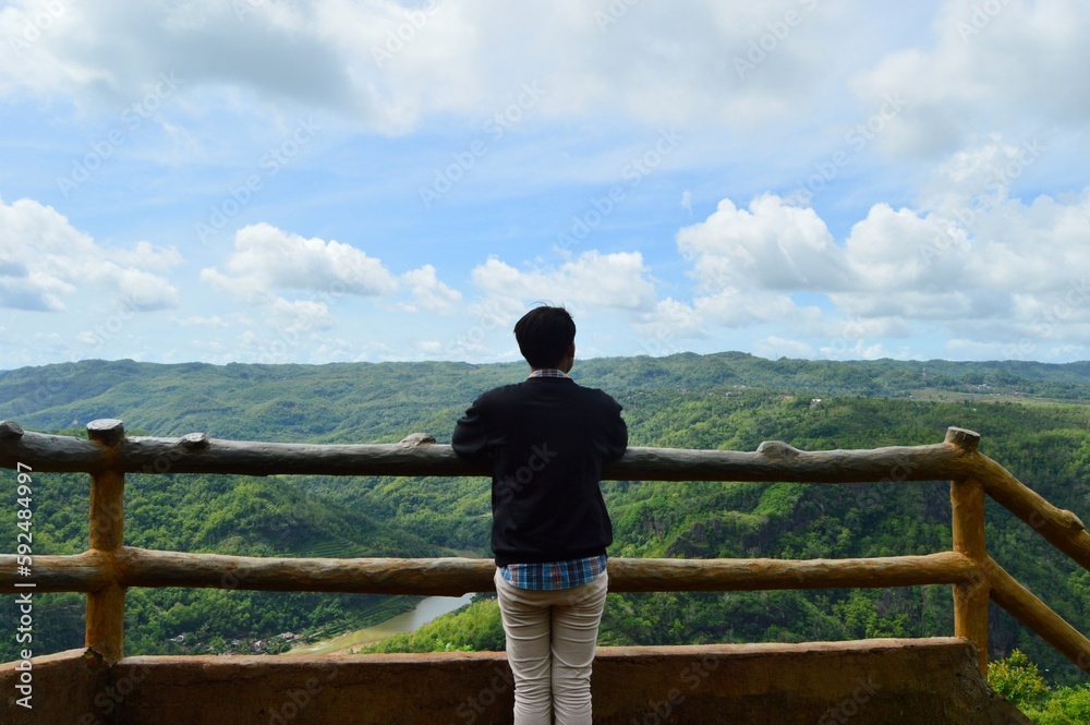 Yogyakarta, Indonesia – January 13, 2020: Morning View From Taman Buah Mangunan. Selected Focus Yogyakarta, Indonesia – January 13, 2020: Morning View From Taman Buah Mangunan. Selected Focus