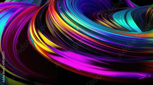 Abstract Mix Hologram and neon  vibrant metallic colors background. generative ai
