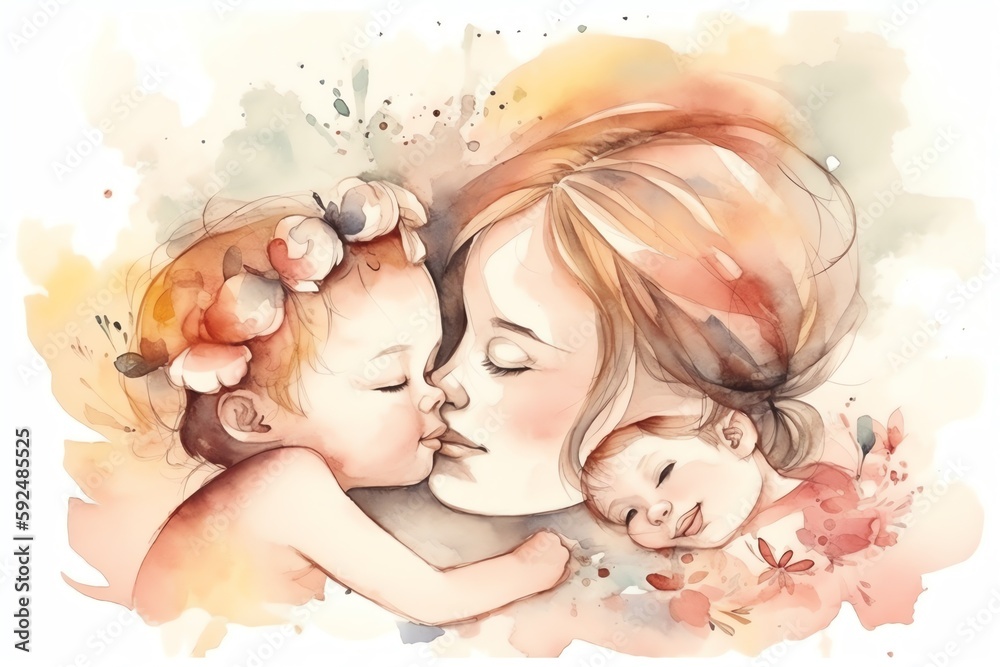 mother and child hugging, mother love