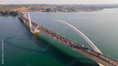 The Juscelino Kubitschek Bridge, also known as JK Bridge or Third Bridge, is located in Brasília, connecting Lago Sul, Paranoá and São Sebastião to the central part of Brasília, through the Monumental photo