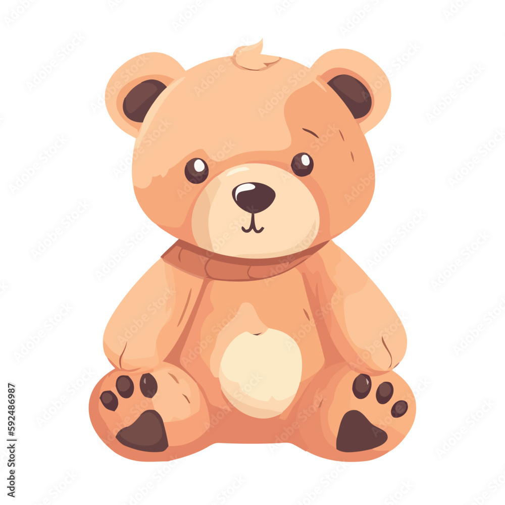 Cute teddy bear toy sitting
