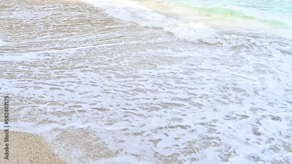 Sea, waves, foam, sand, summer, seascape