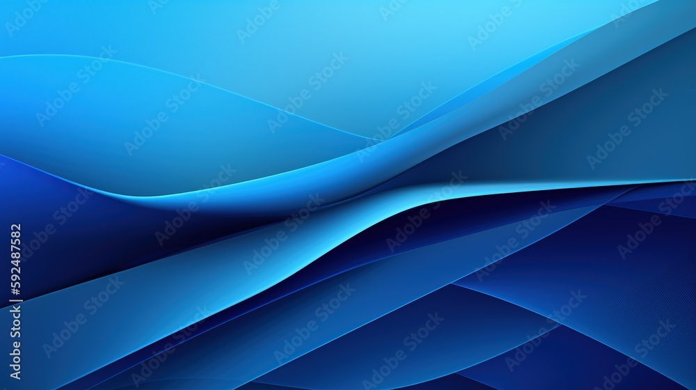 
abstract blue background with smooth lines and waves, 3d illustration.Generative Ai