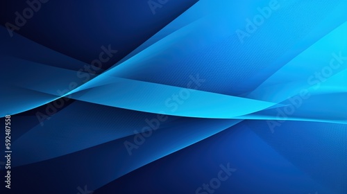  abstract blue background with smooth lines and waves, 3d illustration.Generative Ai