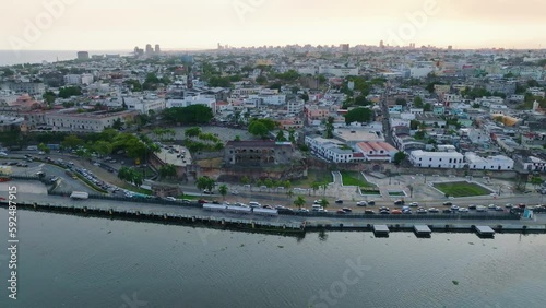 Aerial view of Avenue of the port, Dominican Republic. cityscapes Santo Domingo. photo