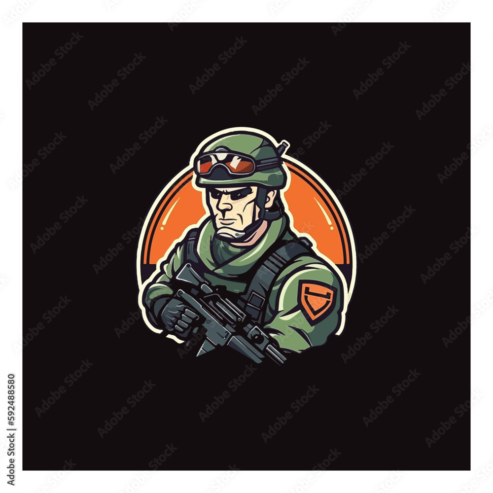 sniper with gun mascot e-sport logo gaming