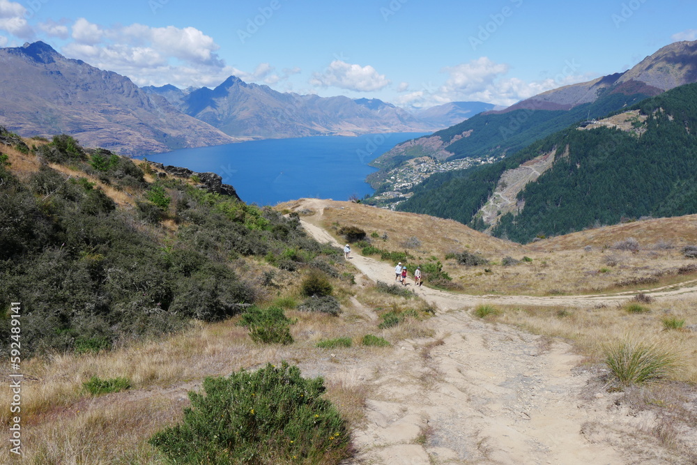 Blick auf Lake Wakatipu in Neuseeland Alpen Blick auf Lake Wakatipu in Neuseeland Alpen