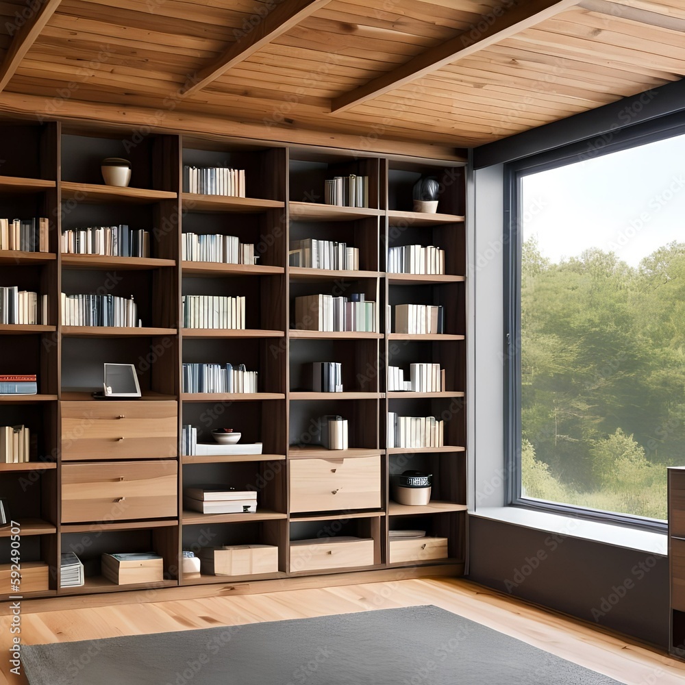 Room with a Bookcase251, Generative AI Room with a Bookcase251, Generative AI