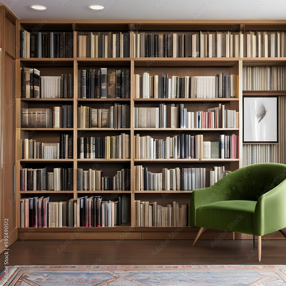 Room with a Bookcase193, Generative AI Room with a Bookcase193, Generative AI
