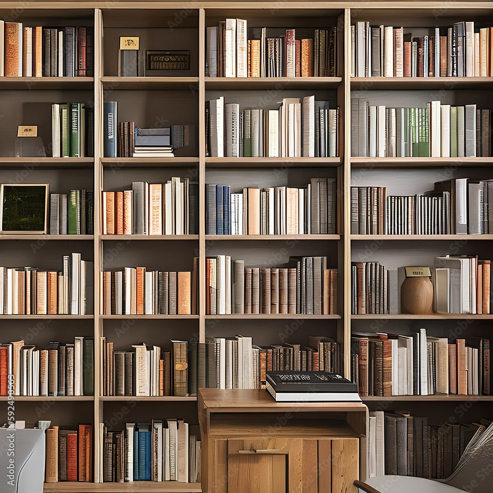 Room with a Bookcase253, Generative AI Room with a Bookcase253, Generative AI