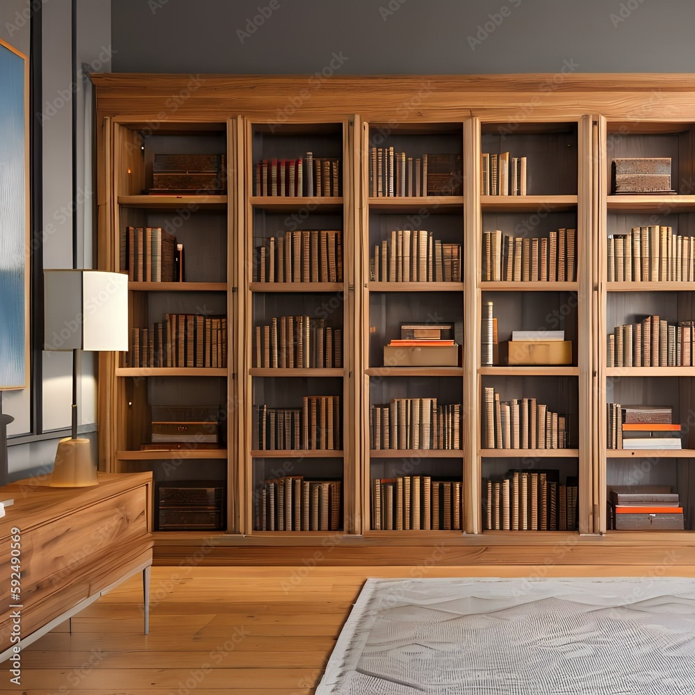 Room with a Bookcase92, Generative AI Room with a Bookcase92, Generative AI