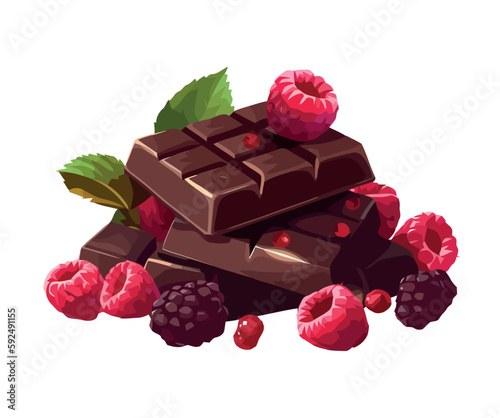 gourmet chocolate and raspberry sweets