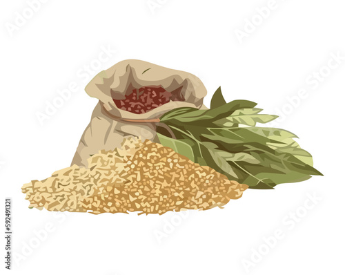 Healthy organic beans and rice sack
