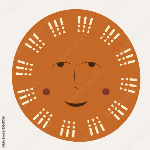 Male bizarre visage, abstract personage, mascot design, funny face, cute icon