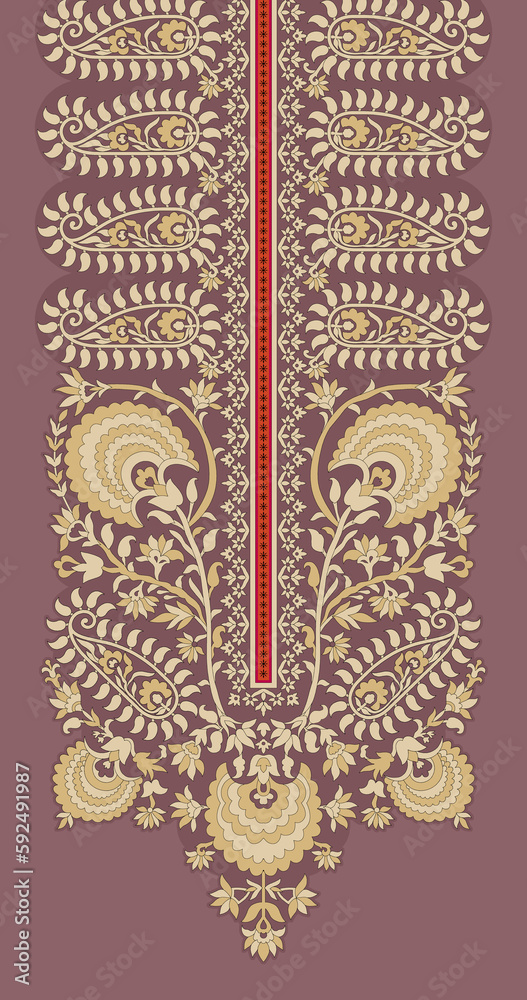 Textile Digital Ikat Ethnic Design Set of damask Border Baroque Pattern wallpapers gift card Frame for women cloth use Abstract Vintage Turkish Indian classical texture print in fabrics