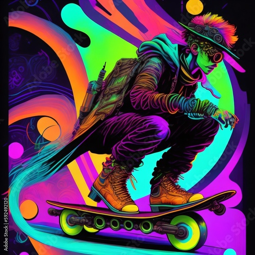 steampunk skateboarder 