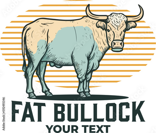 Fat Bullock Farm Animal Logo