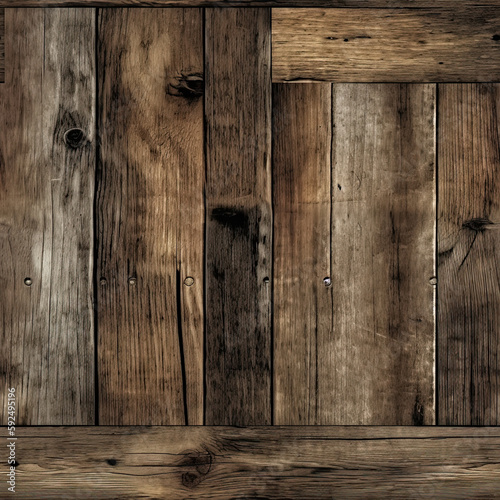 Seamless Wood Pattern, Boards, Rustic, Vintage. Pattern Fits Together Seamlessly. Generative AI