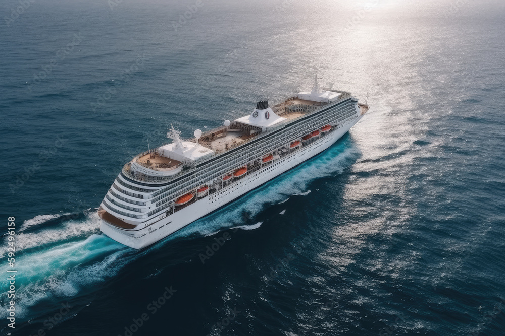 cruise in the ocean as touristic theme created with Generative AI technology cruise in the ocean as touristic theme created with Generative AI technology