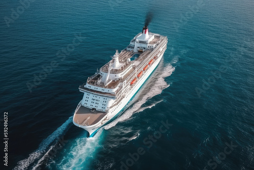 cruise in the ocean as touristic theme created with Generative AI technology