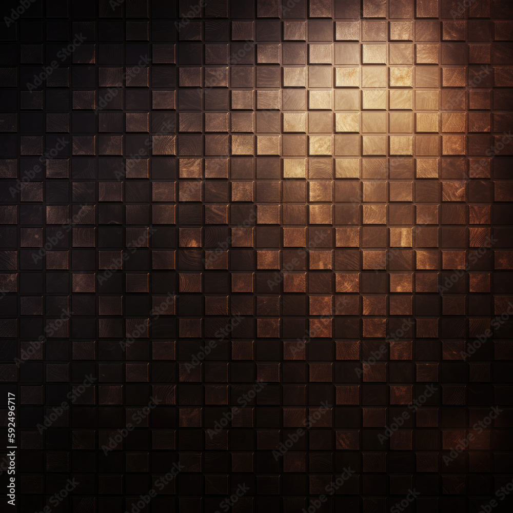abstract dark brown black background with squares created with generative AI abstract dark brown black background with squares created with generative AI