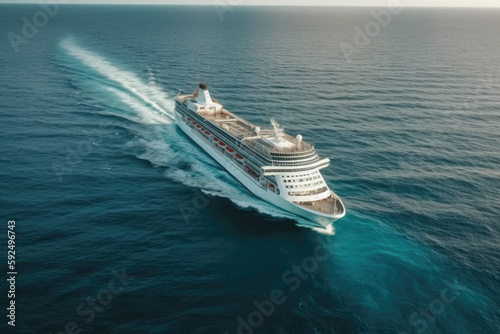 cruise in the ocean as touristic theme created with Generative AI technology