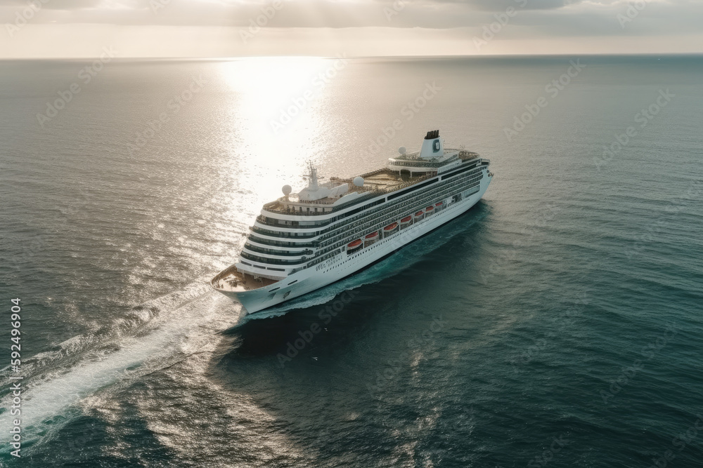 cruise in the ocean as touristic theme created with Generative AI technology cruise in the ocean as touristic theme created with Generative AI technology