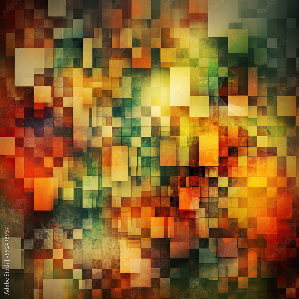 colourful abstract background with squares created with generative AI
