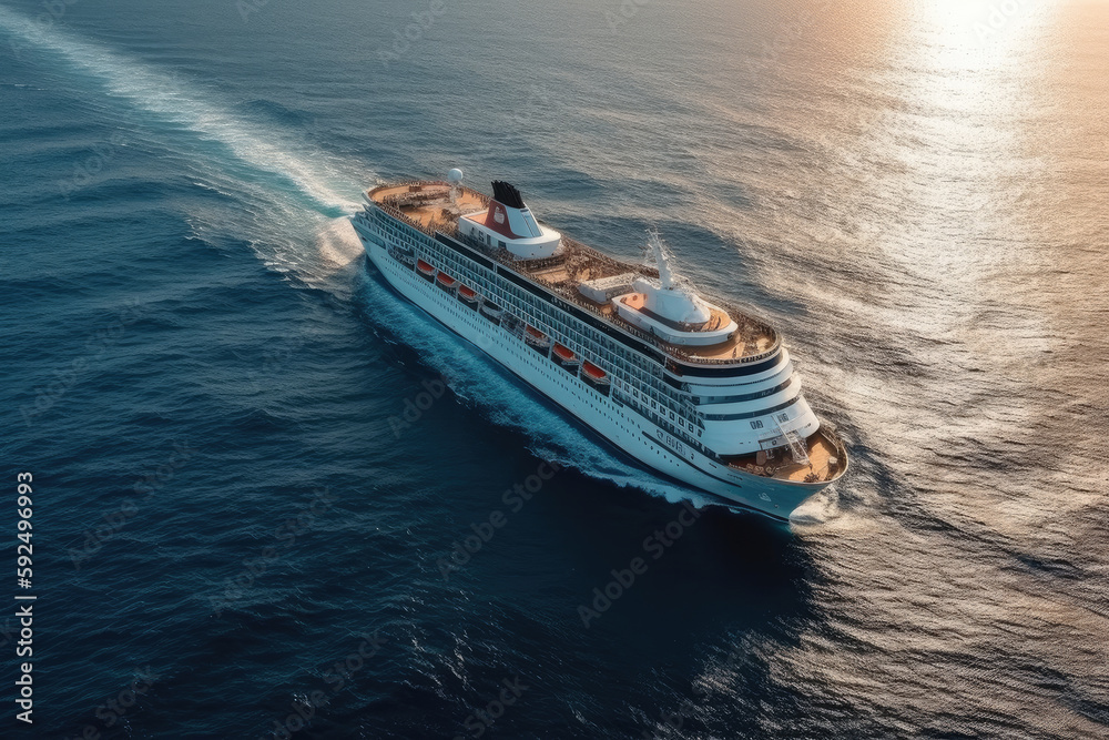 Fototapeta premium cruise in the ocean as touristic theme created with Generative AI technology
