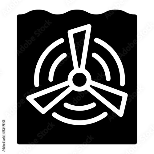 tidal power glyph icon