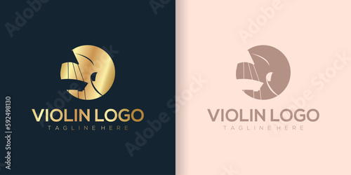Abstract violin musical instrument vector logo